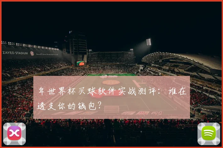 年世界杯买球软件实战测评：谁在透支你的钱包？