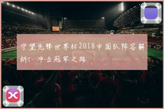 守望先锋世界杯2018中国队阵容解析：冲击冠军之路